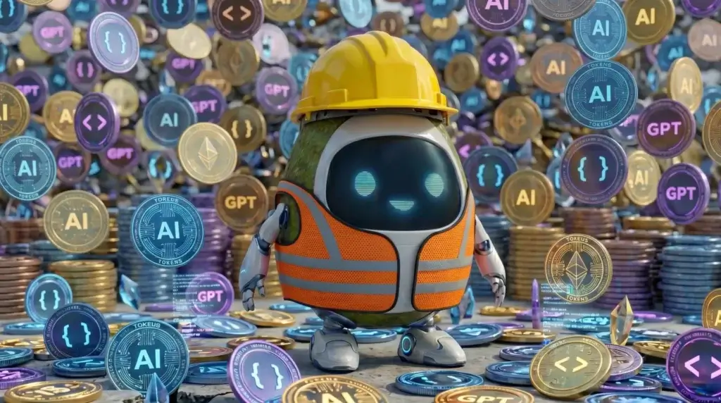 Ava surrounded by countless AI tokens